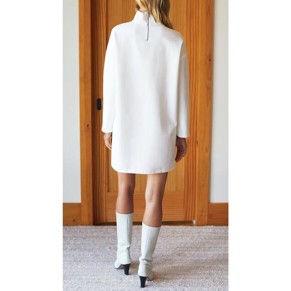 Emerson Fry Edie Turtleneck Dress Ivory Ponte Mod Mini Size S New With Tags - Picture 8 of 12